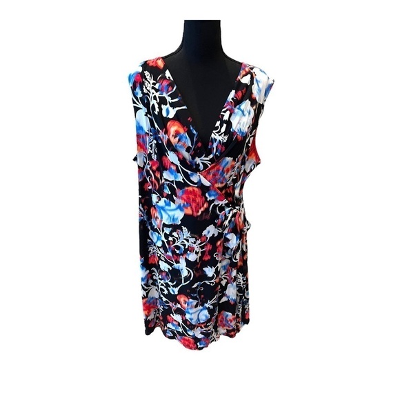 Dana Buchman Floral Dress Sleeveless Wrap XL - Picture 1 of 9